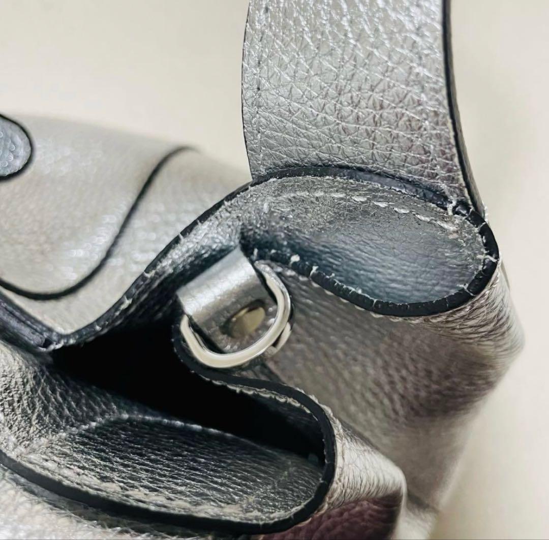 RIPANI ショルダーバッグ 2way ハンドバッグ シルバー【最終値下げ】