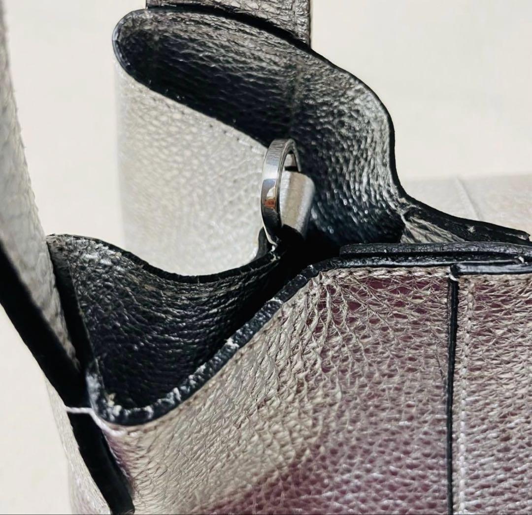 RIPANI ショルダーバッグ 2way ハンドバッグ シルバー【最終値下げ】