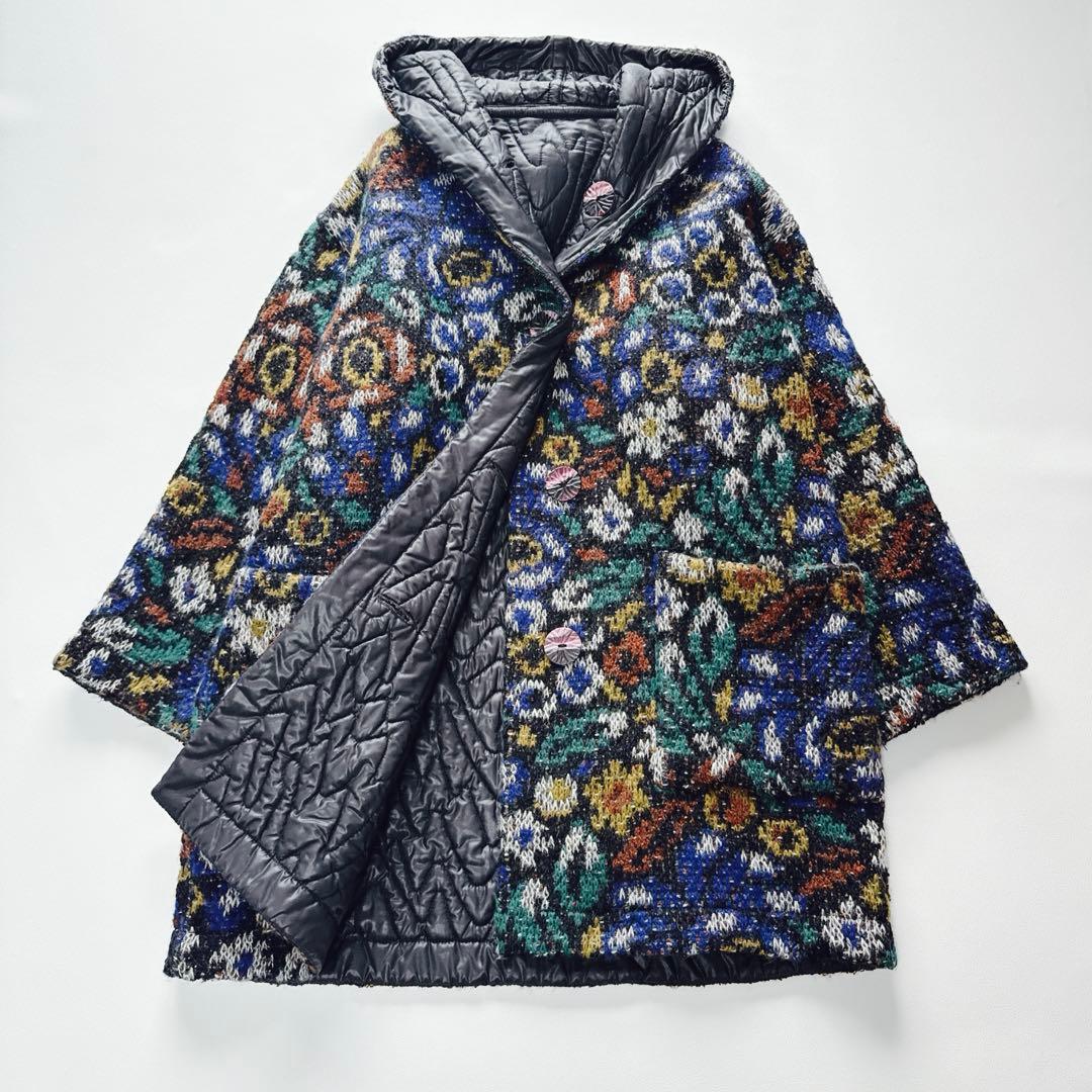 茄子の花様！ミッソーニ リバーシブル ウール　モヘア 幾何学模様 イタリア製