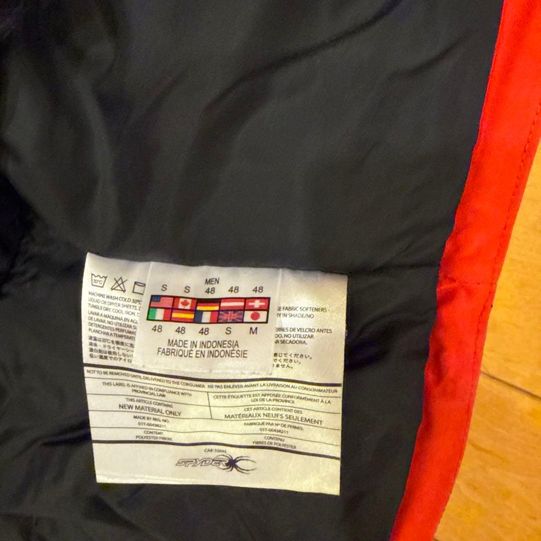 Spyder スキーウェア 赤/紫 フード付き　メンズM