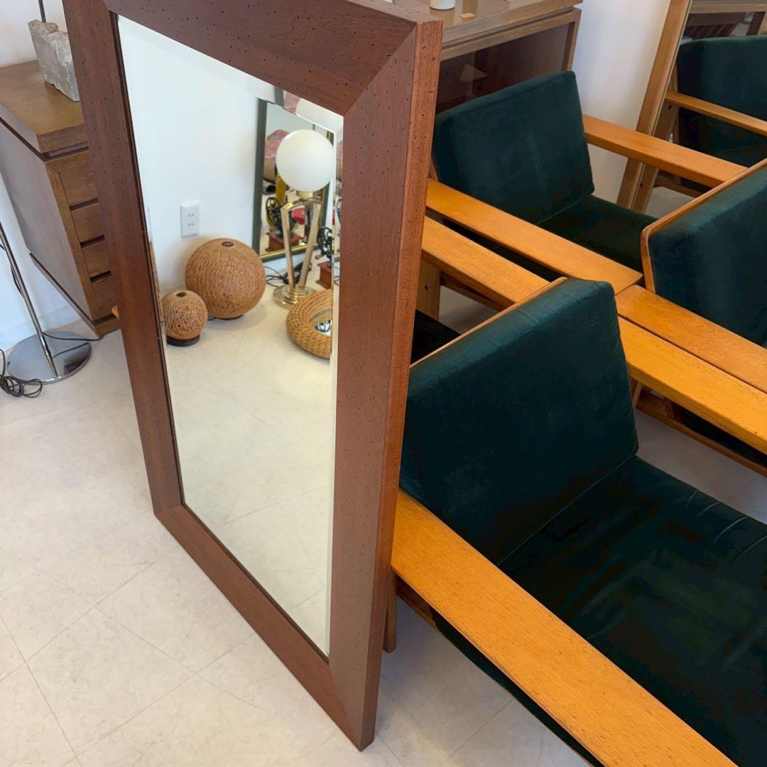 壁掛けミラー　ウォールミラー　木製フレーム　大判ミラー　カントリースタイル