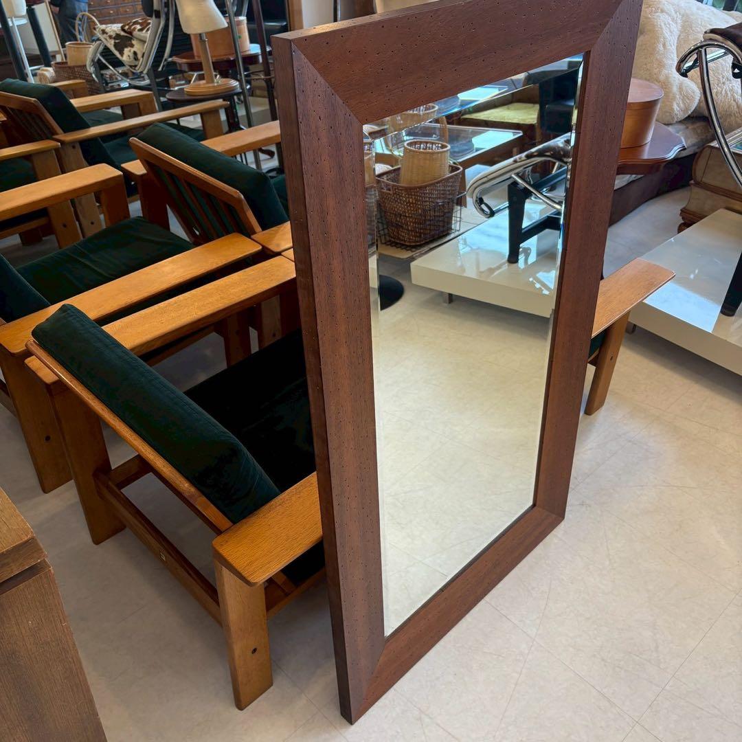 壁掛けミラー　ウォールミラー　木製フレーム　大判ミラー　カントリースタイル