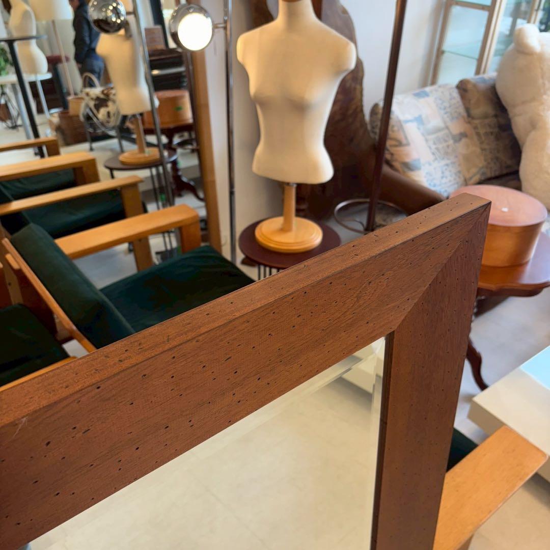 壁掛けミラー　ウォールミラー　木製フレーム　大判ミラー　カントリースタイル