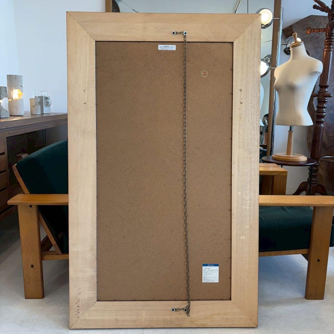 壁掛けミラー　ウォールミラー　木製フレーム　大判ミラー　カントリースタイル