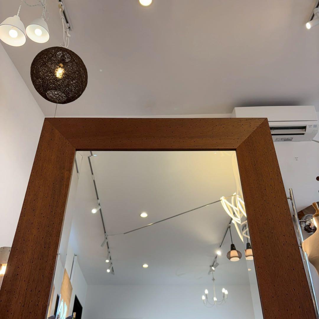 壁掛けミラー　ウォールミラー　木製フレーム　大判ミラー　カントリースタイル