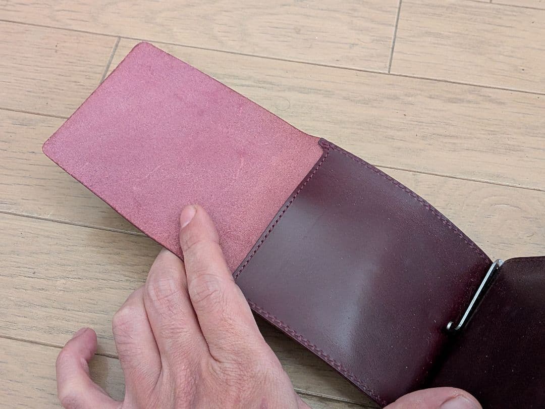 RELAXFIT BENJAMIN レザー財布 マネークリップ バーガンディ