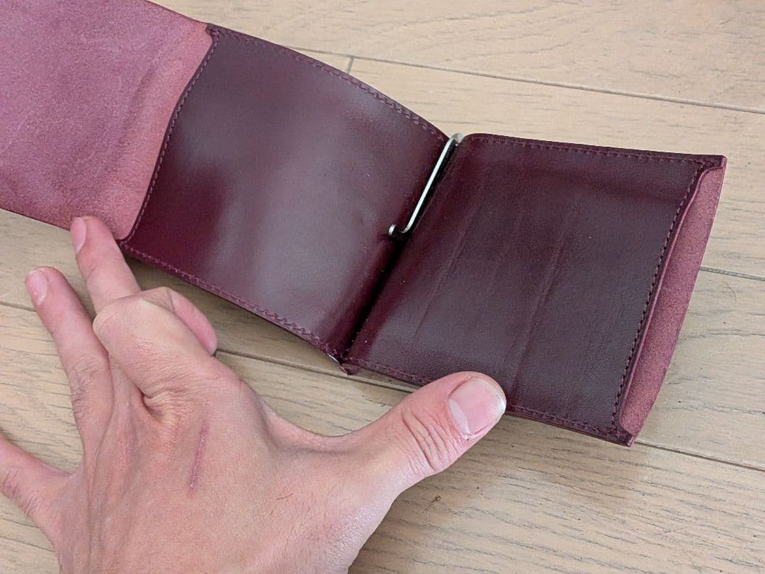 RELAXFIT BENJAMIN レザー財布 マネークリップ バーガンディ