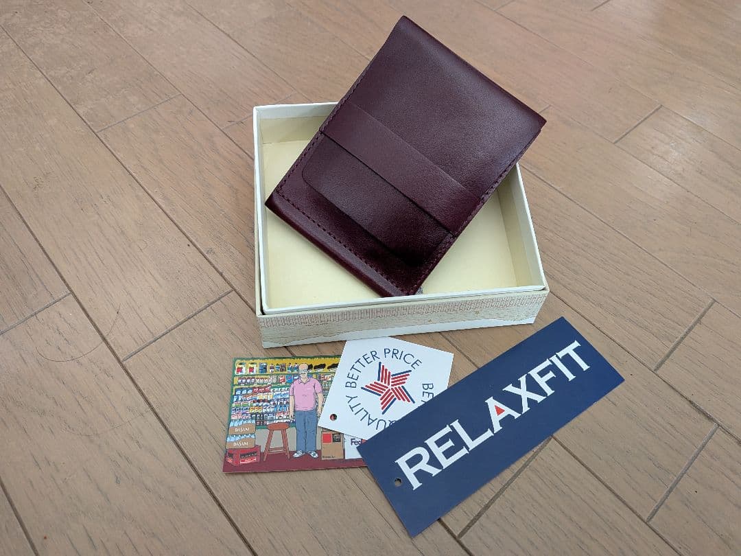 RELAXFIT BENJAMIN レザー財布 マネークリップ バーガンディ