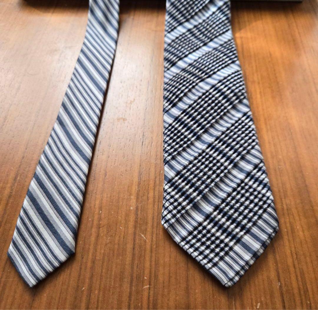 最上級 brioni ネクタイ プリーツ グレー ストライプ