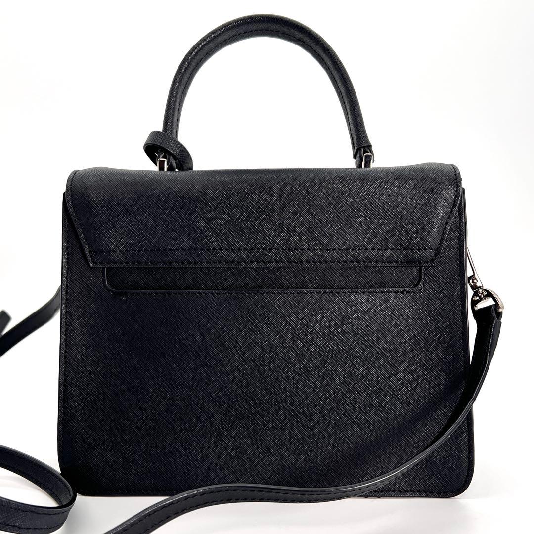 【極美品】アニエスベー レザー 2way ショルダー b金具 サフィアーノ 黒