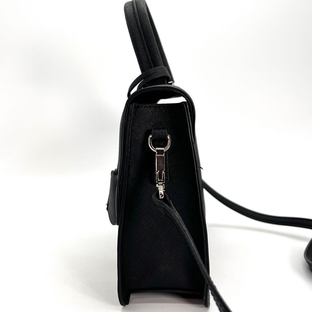 【極美品】アニエスベー レザー 2way ショルダー b金具 サフィアーノ 黒