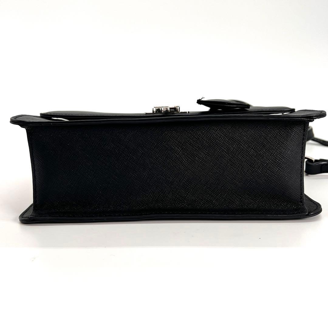 【極美品】アニエスベー レザー 2way ショルダー b金具 サフィアーノ 黒