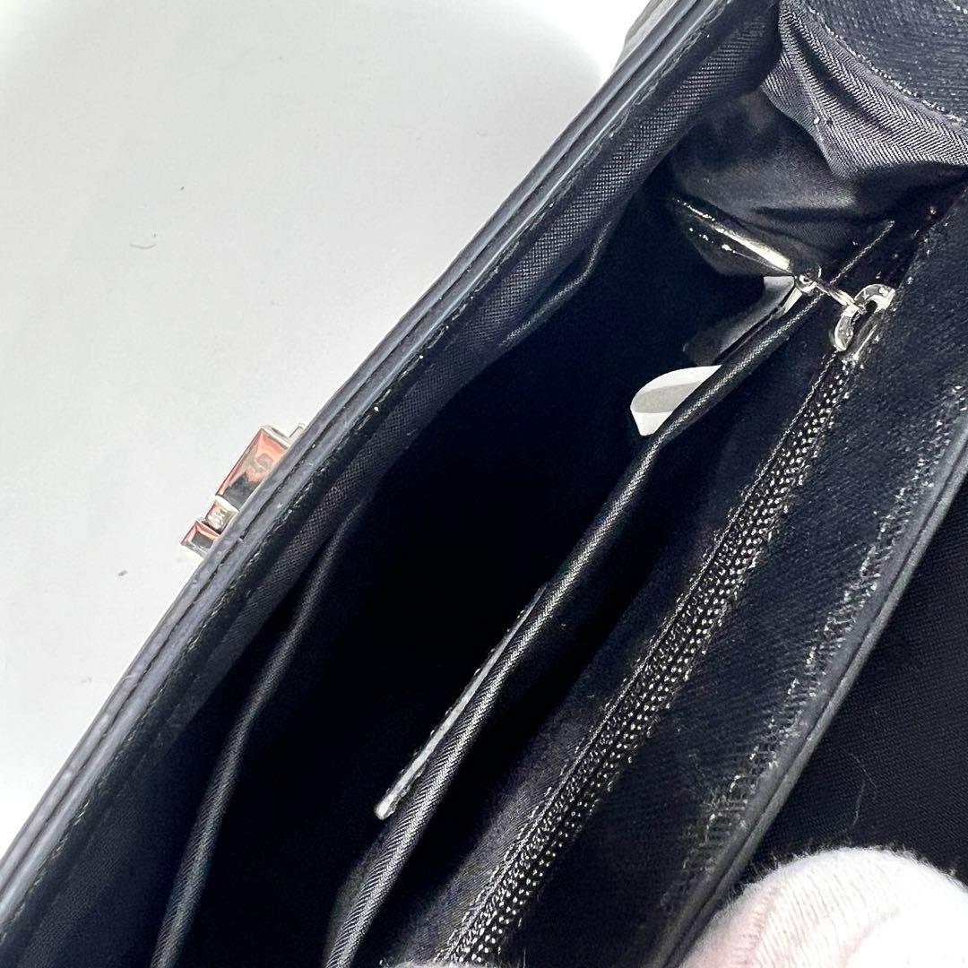 【極美品】アニエスベー レザー 2way ショルダー b金具 サフィアーノ 黒