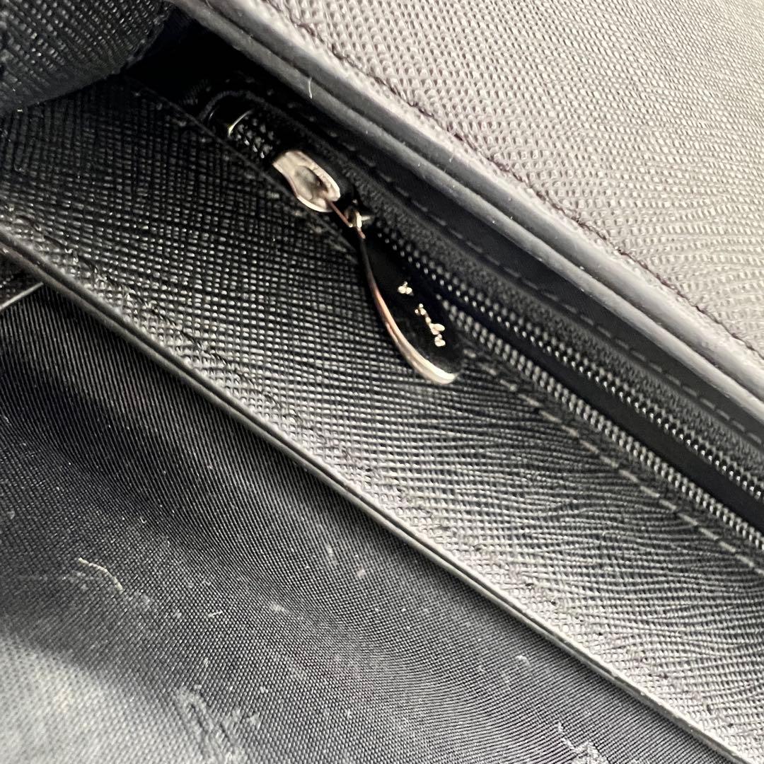 【極美品】アニエスベー レザー 2way ショルダー b金具 サフィアーノ 黒