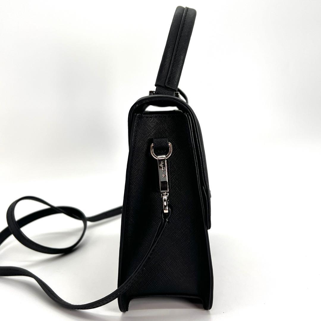 【極美品】アニエスベー レザー 2way ショルダー b金具 サフィアーノ 黒