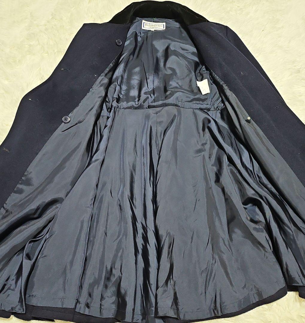 美品 80s Yves Saint Laurent ロングチェスターコート M