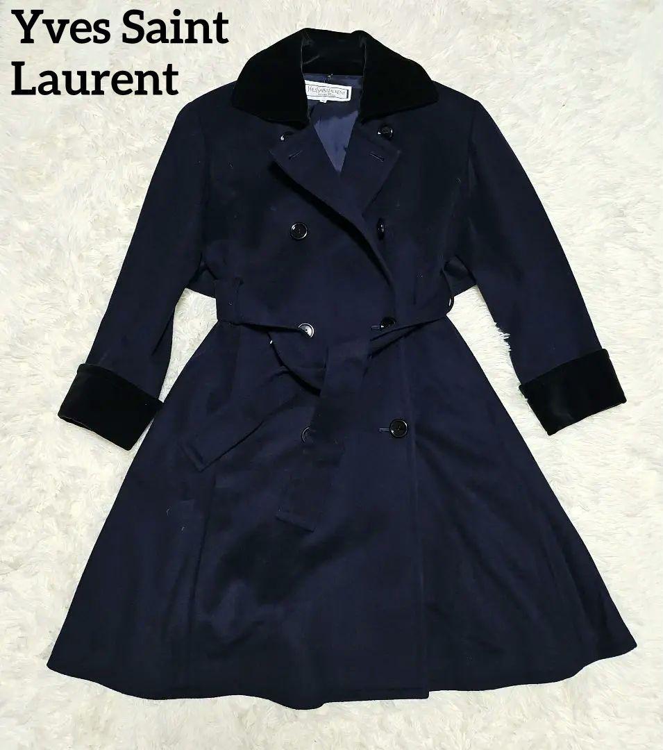 美品 80s Yves Saint Laurent ロングチェスターコート M