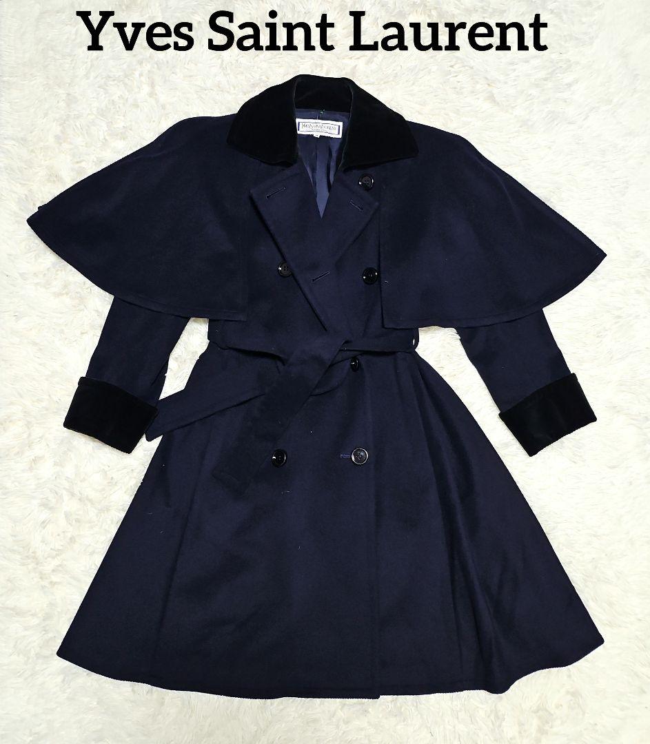 美品 80s Yves Saint Laurent ロングチェスターコート M