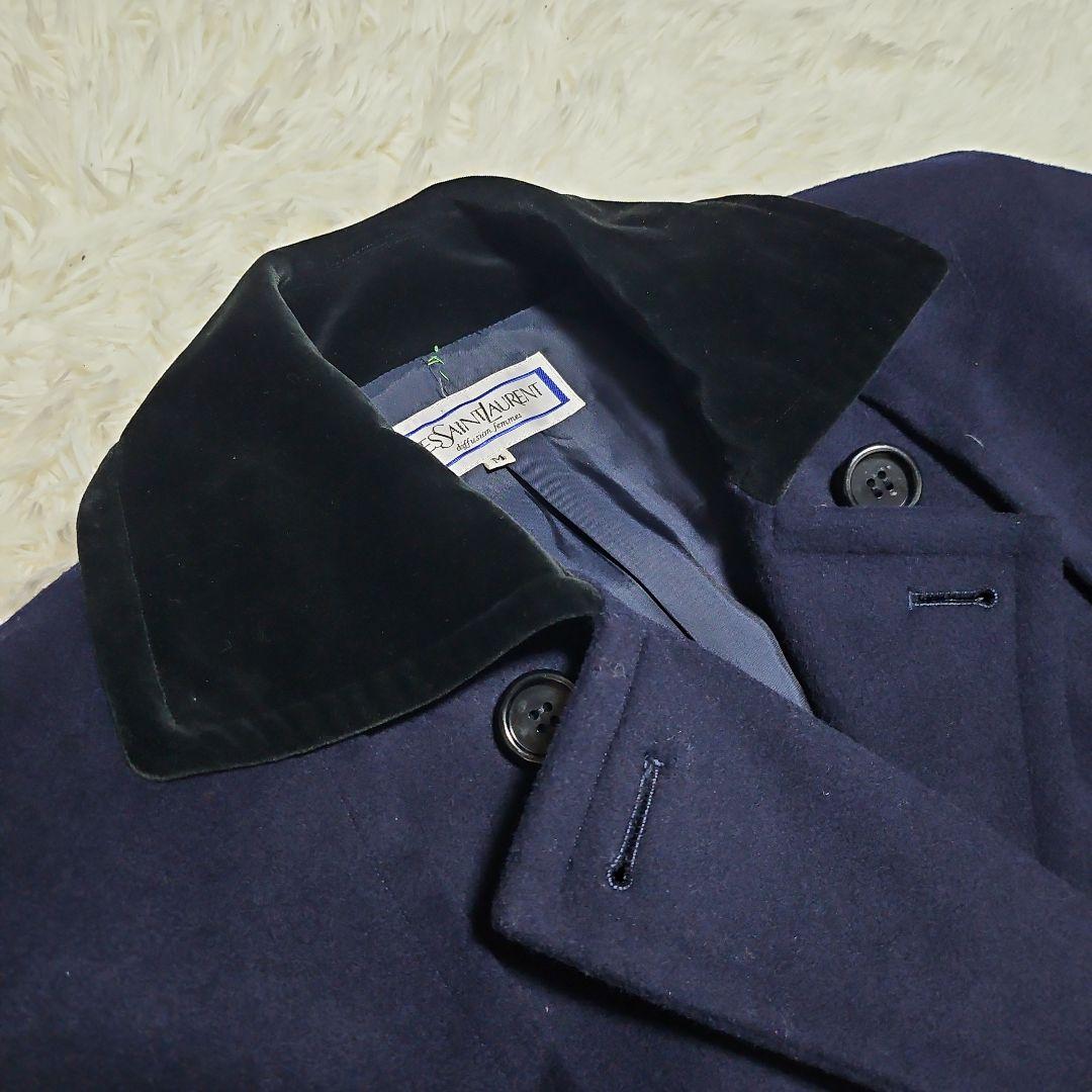 美品 80s Yves Saint Laurent ロングチェスターコート M