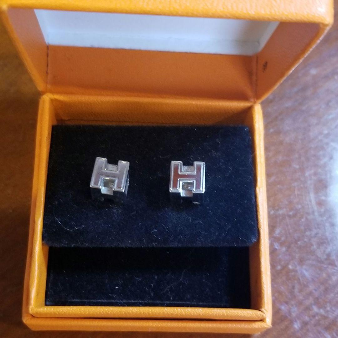 エルメス　カージュドアッシュHキューブピアス シルバー