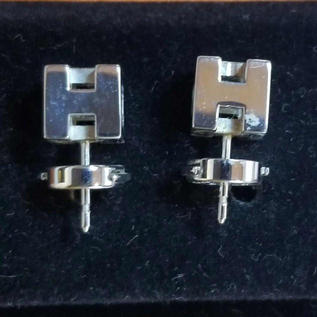 エルメス　カージュドアッシュHキューブピアス シルバー