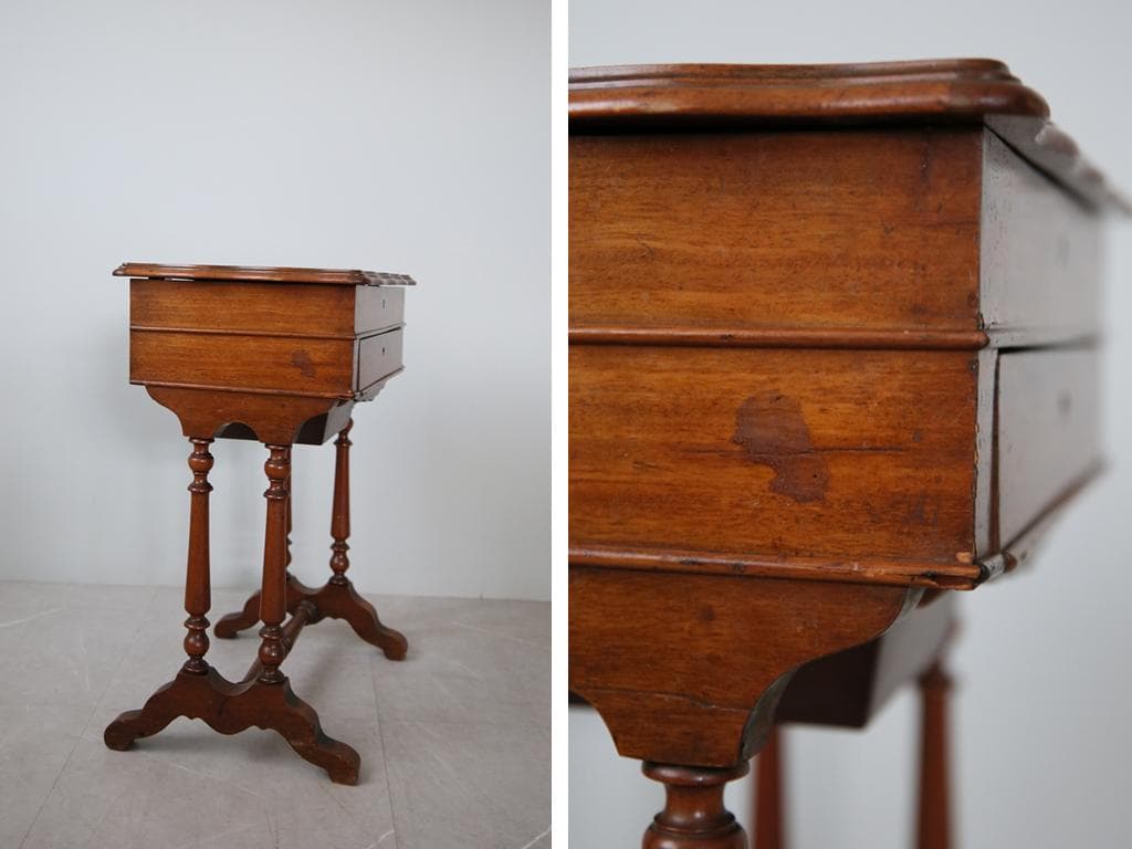 フランスアンティーク木製ドレッサー/テーブル/化粧机デスク/飾り棚(91-238