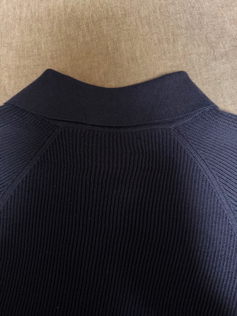 新品！ブルネロクチネリ ポロシャツ風ニットリブ編み ネイビー48