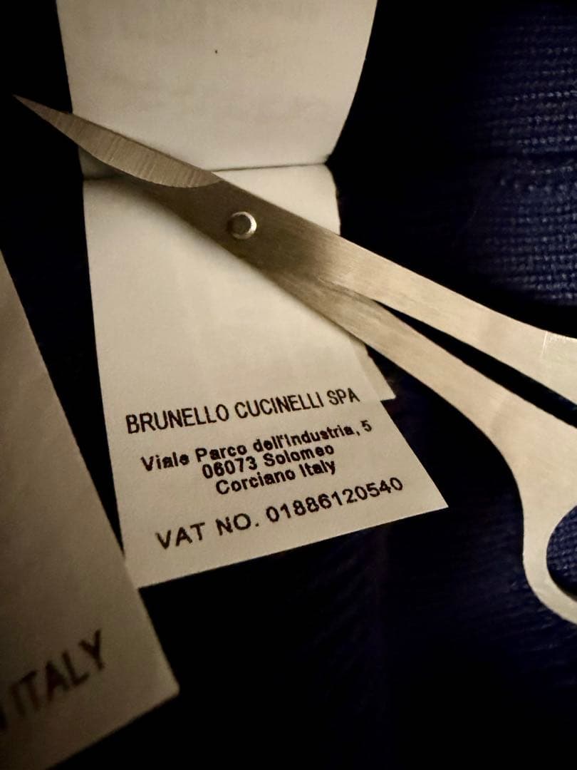 新品！ブルネロクチネリ ポロシャツ風ニットリブ編み ネイビー48