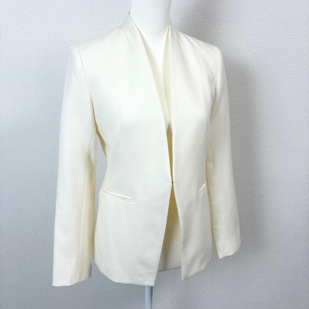 美品】 Theory luxe ノーカラージャケット フック 38 ホワイト