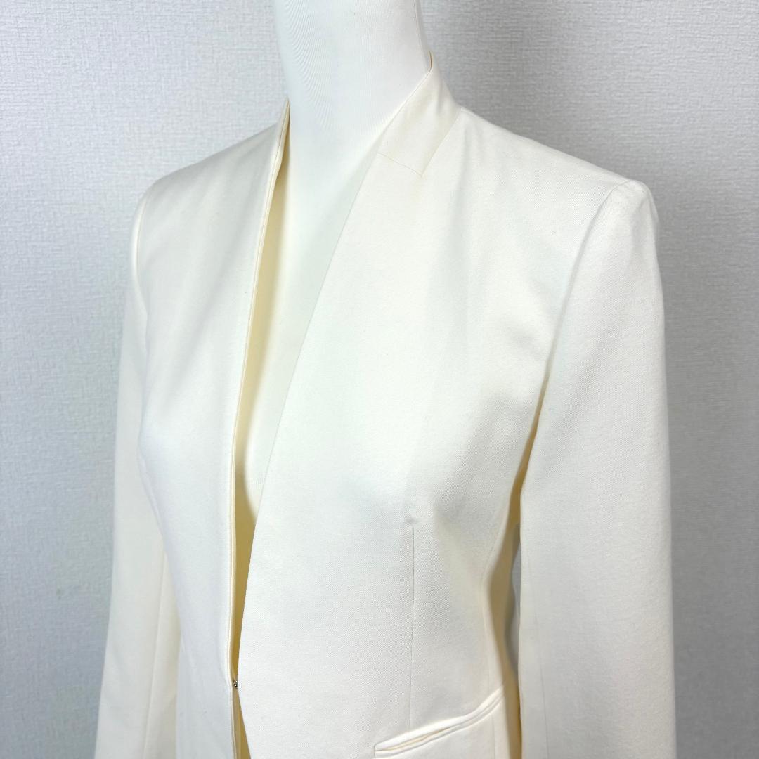 美品】 Theory luxe ノーカラージャケット フック 38 ホワイト