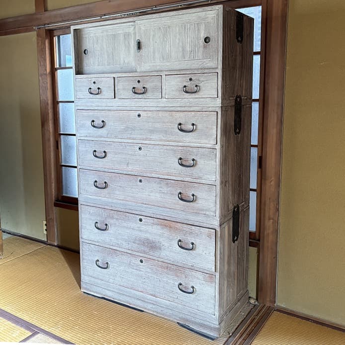 桐箪笥　桐の箪笥　箪笥　桐　三段重ね　昭和レトロ　大正ロマン