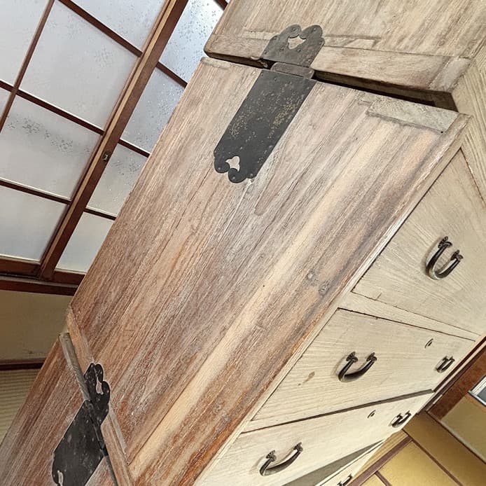 桐箪笥　桐の箪笥　箪笥　桐　三段重ね　昭和レトロ　大正ロマン