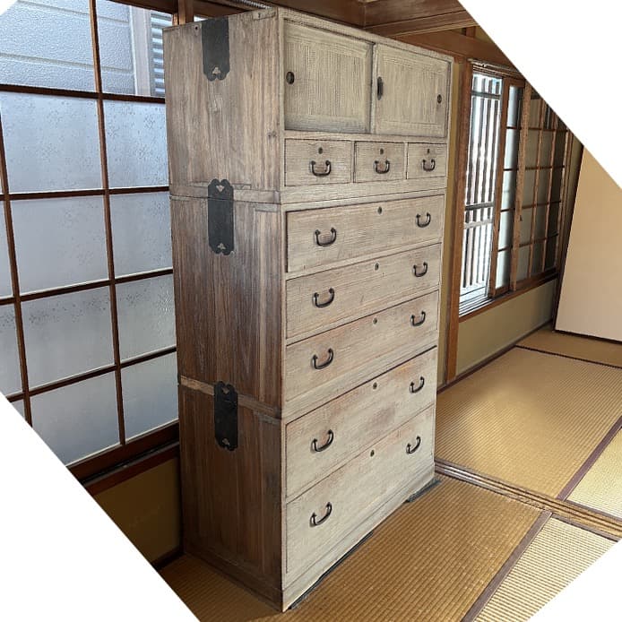桐箪笥　桐の箪笥　箪笥　桐　三段重ね　昭和レトロ　大正ロマン