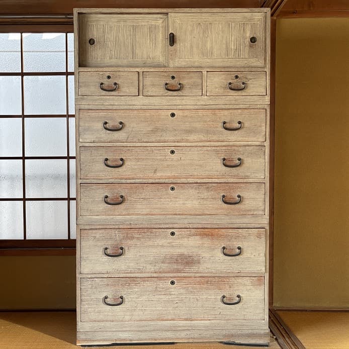 桐箪笥　桐の箪笥　箪笥　桐　三段重ね　昭和レトロ　大正ロマン