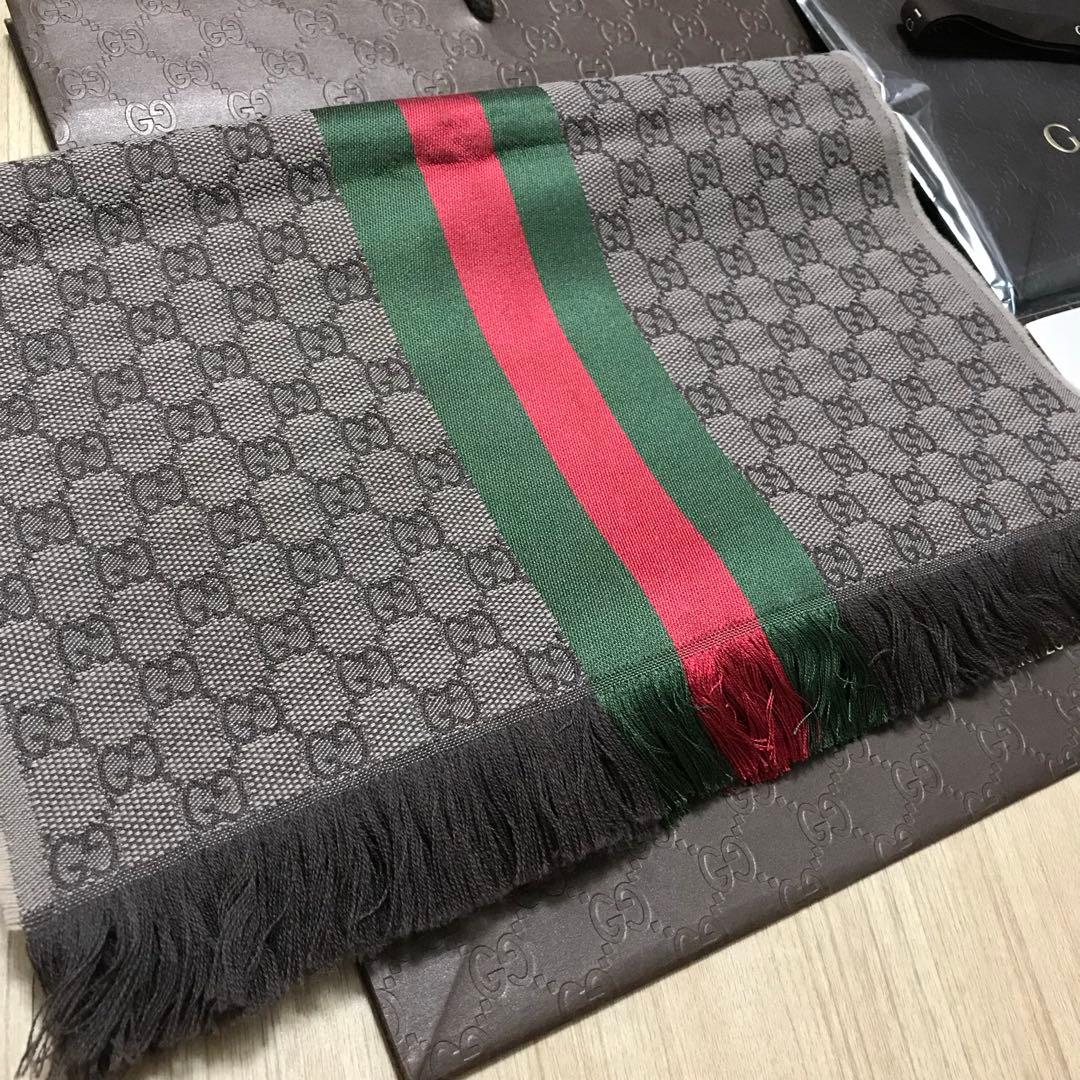 新品✨GUCCIシェリーラインマフラー✨箱紙袋セット❗️グッチマフラー