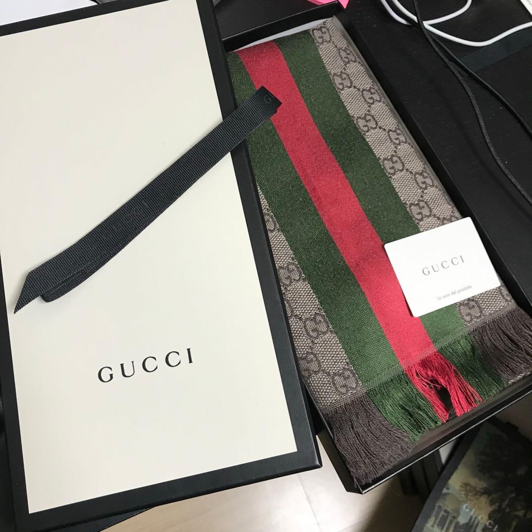 新品✨GUCCIシェリーラインマフラー✨箱紙袋セット❗️グッチマフラー