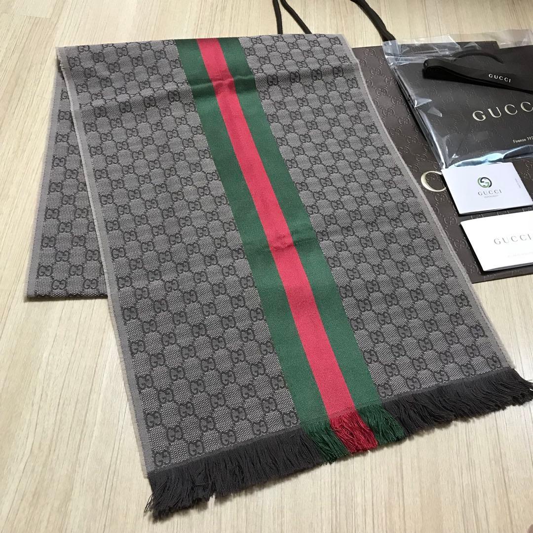新品✨GUCCIシェリーラインマフラー✨箱紙袋セット❗️グッチマフラー