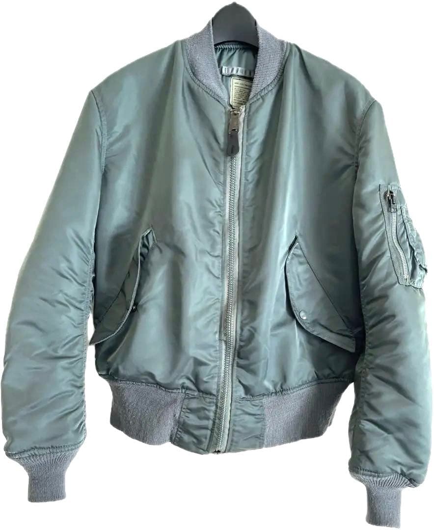 美品 米国製 アルファ MA-1 セージグリーン エドウィン商事 短丈 S 古着