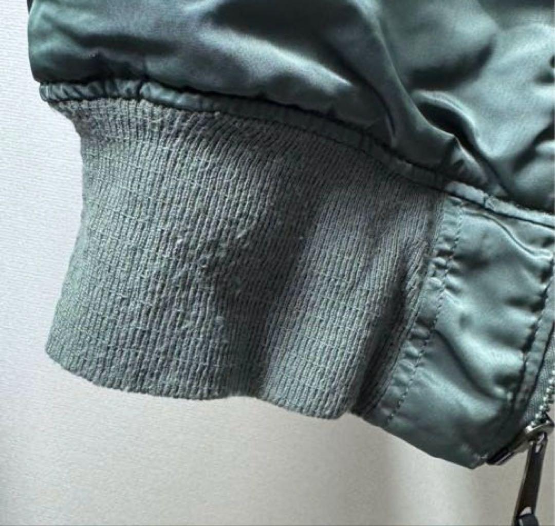 美品 米国製 アルファ MA-1 セージグリーン エドウィン商事 短丈 S 古着