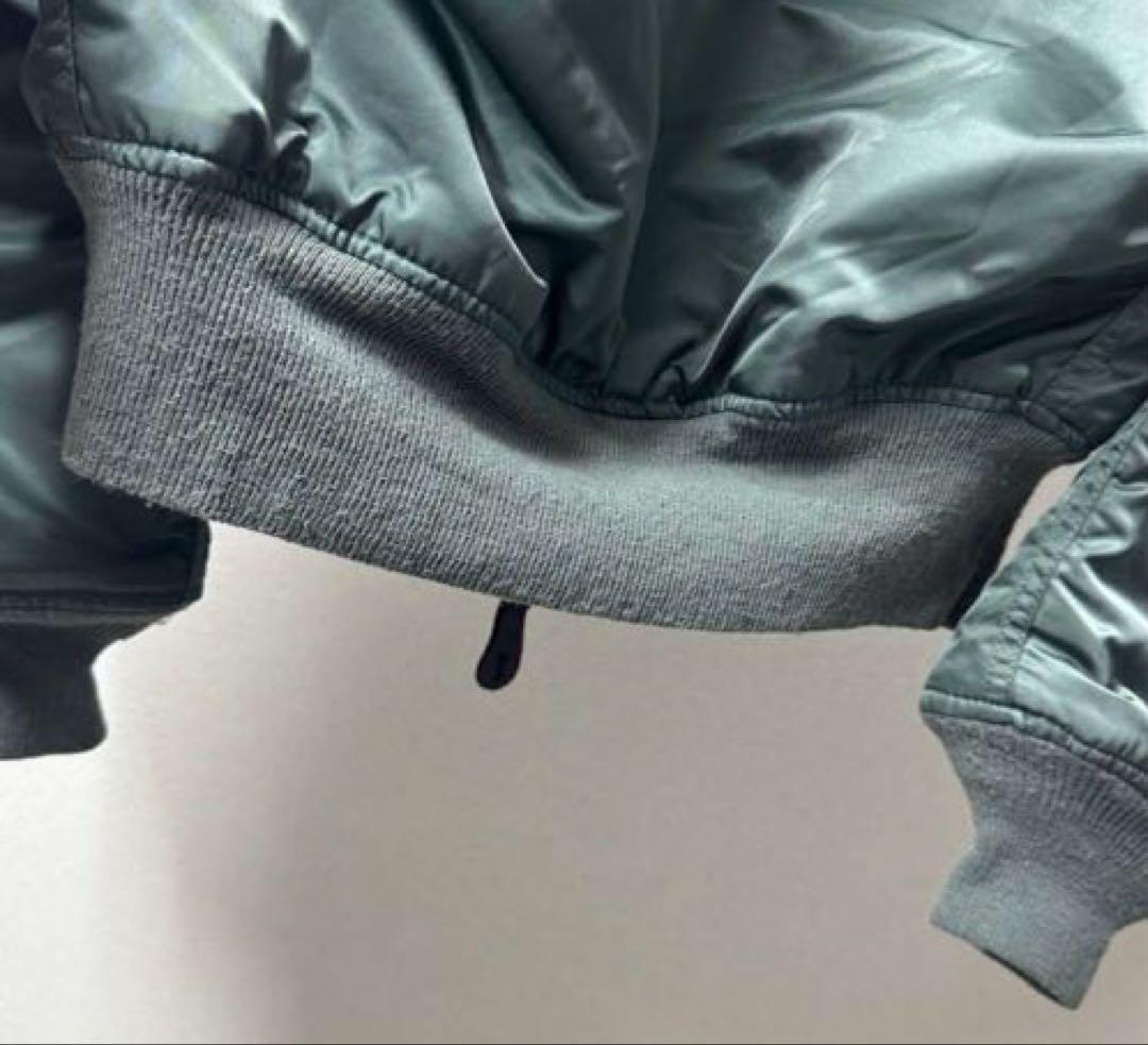 美品 米国製 アルファ MA-1 セージグリーン エドウィン商事 短丈 S 古着