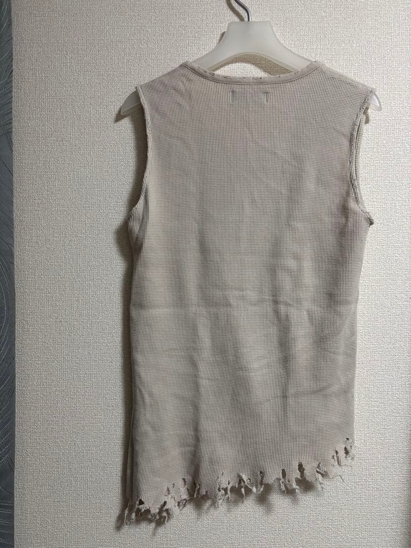 トップス Lamrof Boro Slanted Sleeveless - white