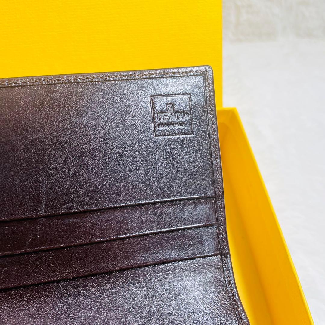 未使用級正規品FENDI フェンディ　ズッカ柄　ロングウォレット長財布　茶