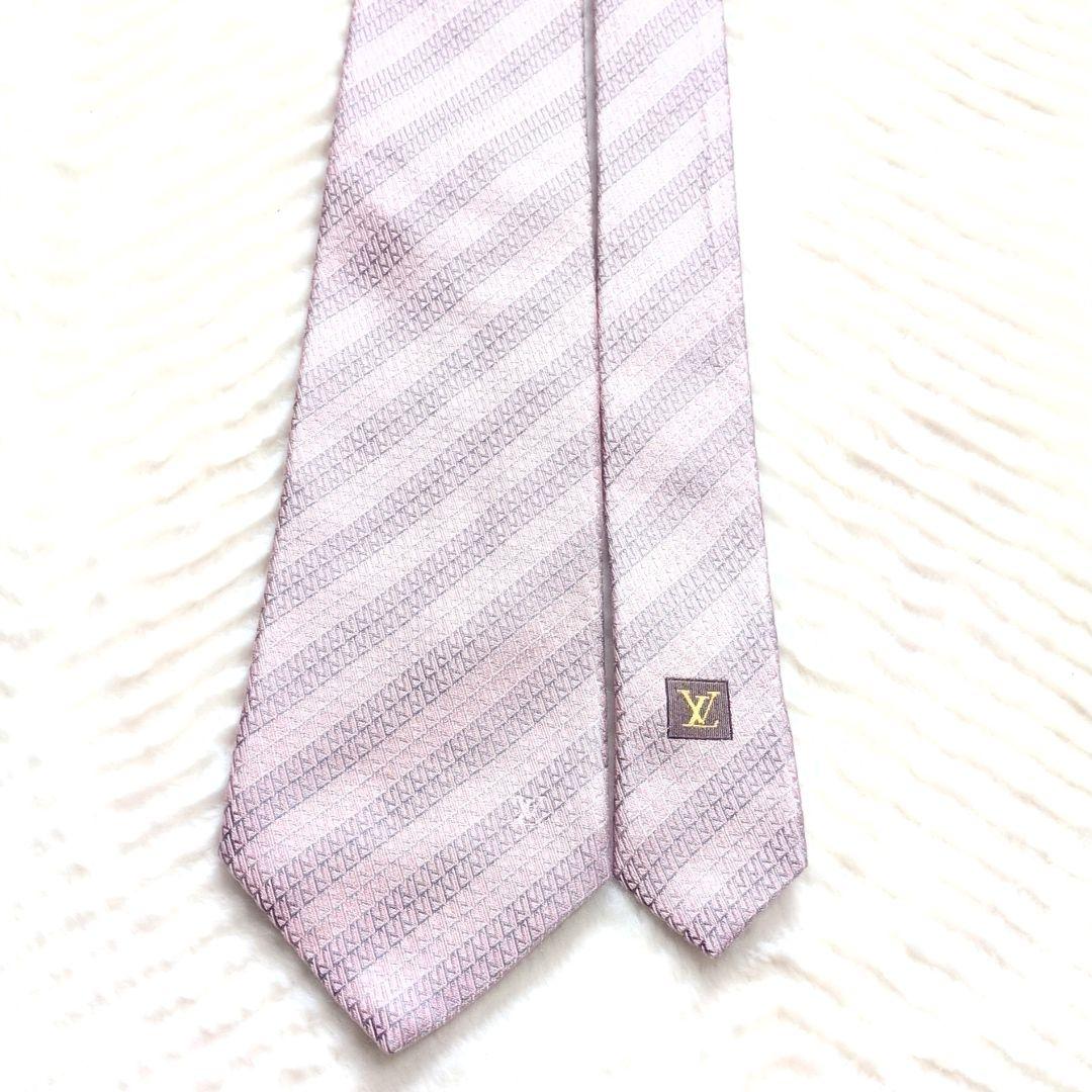 LOUIS VUITTON　ネクタイ　モノグラム　LVロゴ　あんしん鑑定　刺繍