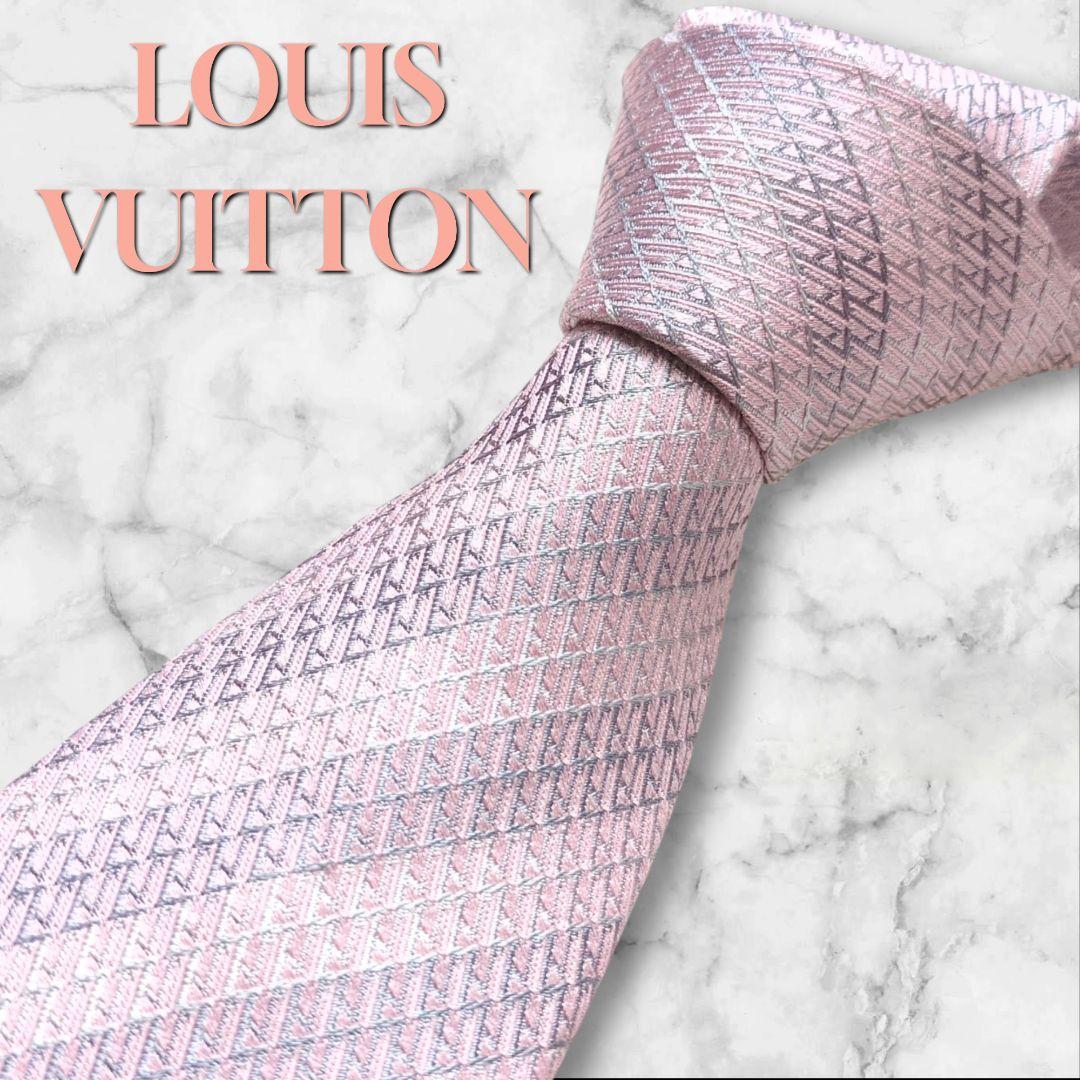 LOUIS VUITTON　ネクタイ　モノグラム　LVロゴ　あんしん鑑定　刺繍