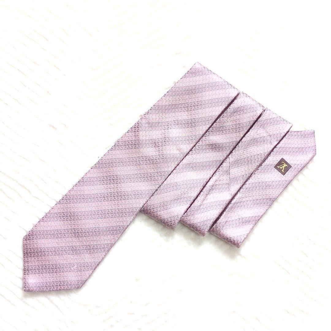 LOUIS VUITTON　ネクタイ　モノグラム　LVロゴ　あんしん鑑定　刺繍