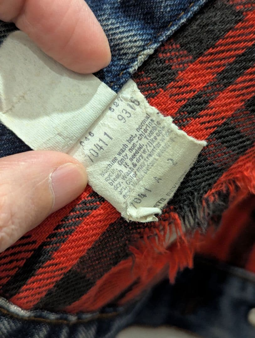 80s USA製 リーバイス 70411-0816 裏地ネル 70505 4th