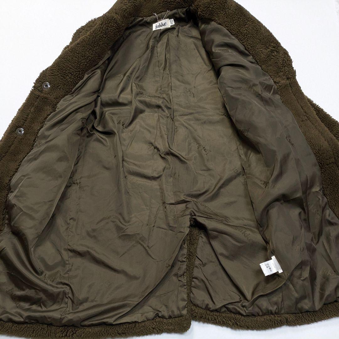 jakke ジャッキー ボアロングコート S グリーン ゆったりめ 緑