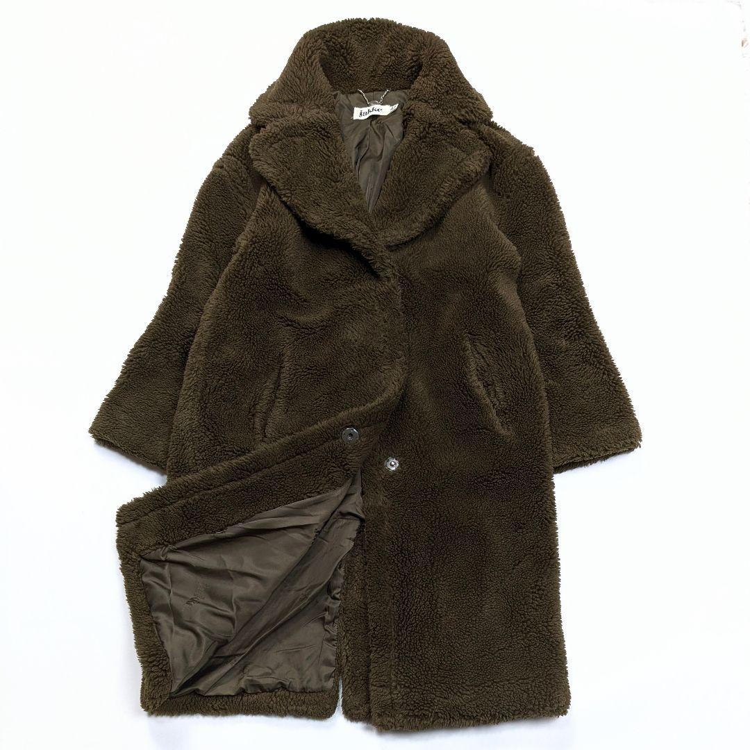 jakke ジャッキー ボアロングコート S グリーン ゆったりめ 緑