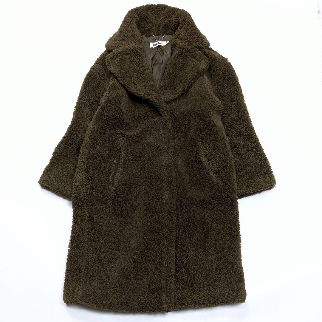 jakke ジャッキー ボアロングコート S グリーン ゆったりめ 緑