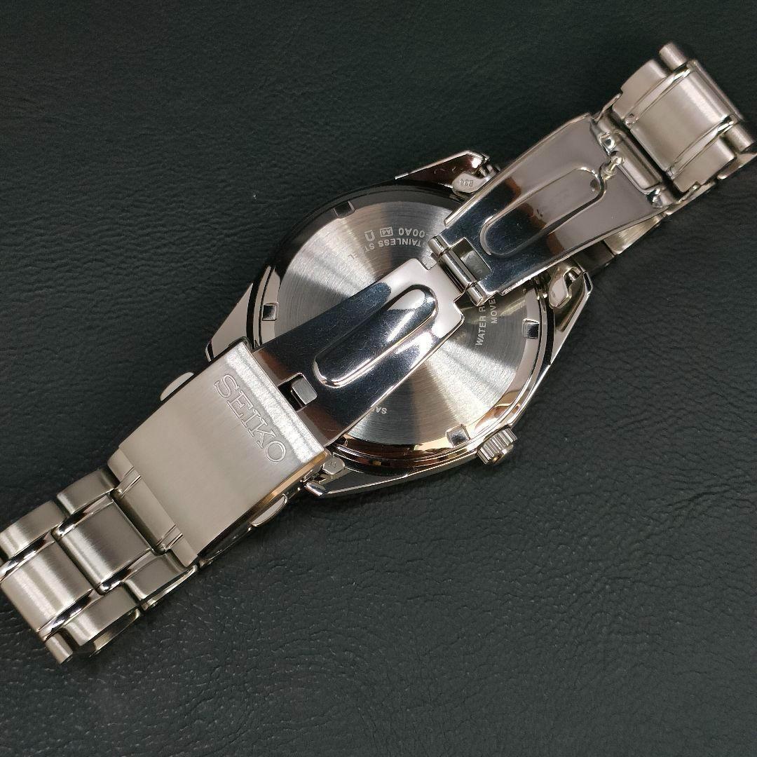 極美品　SEIKO　セイコー　ブルー　シルバー　クォーツ　電池式　腕時計　メンズ